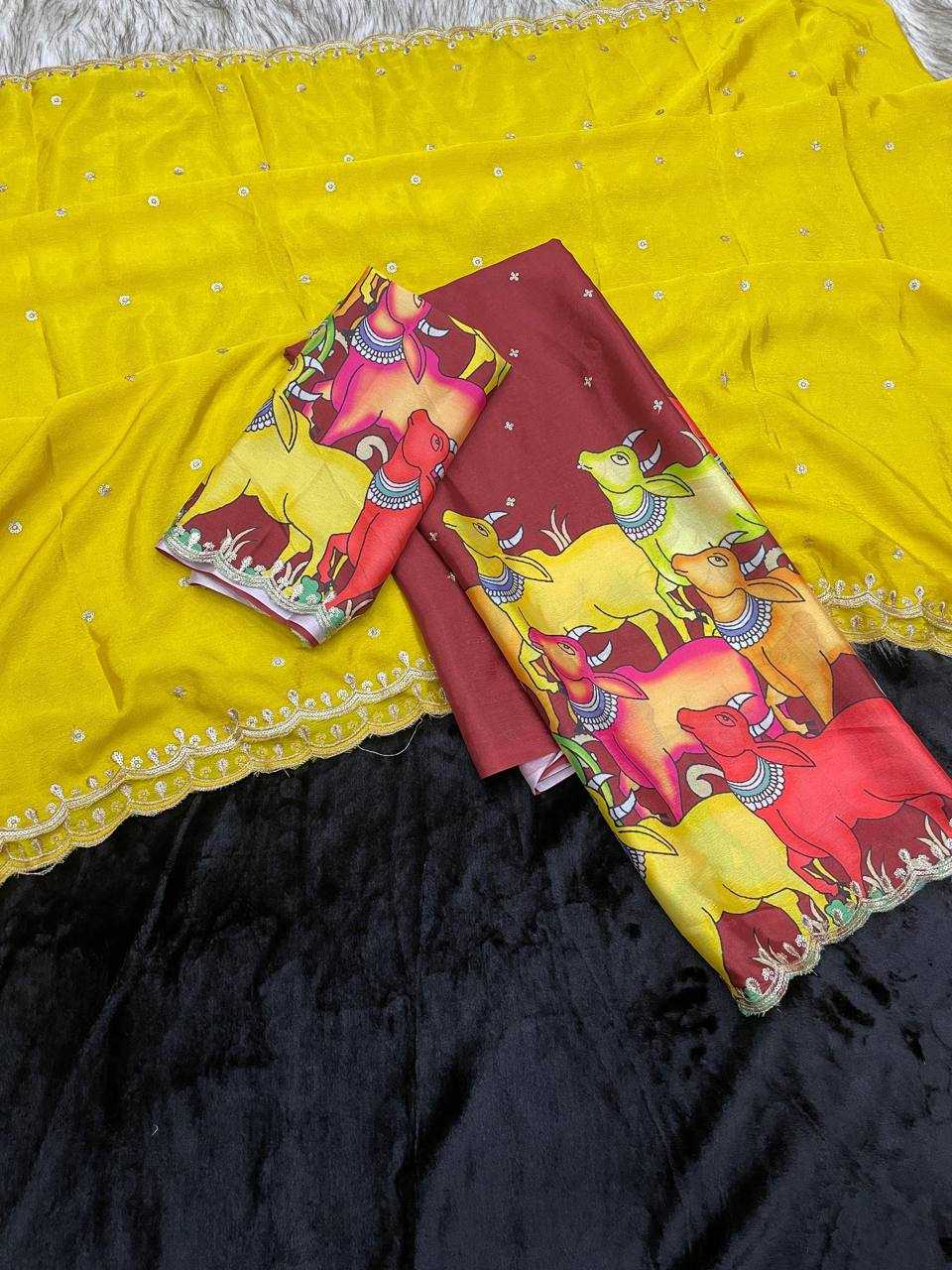 Ynf Chinon RIN124 Pichwai Kalamkari Half saree Lehengas Wedding Collections Festive Collections Wholesale Designer Lehenga Printed Lehenga Lehenga With Blouse Manufacturer