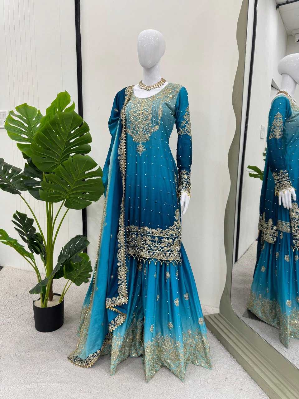 Ynf Chinon RIN133 1498 Suits & Dresses Wedding Collections Festive Collections Wholesale Ladies Suits Sharara Salwar Suits Wedding Outfits Manufacturer