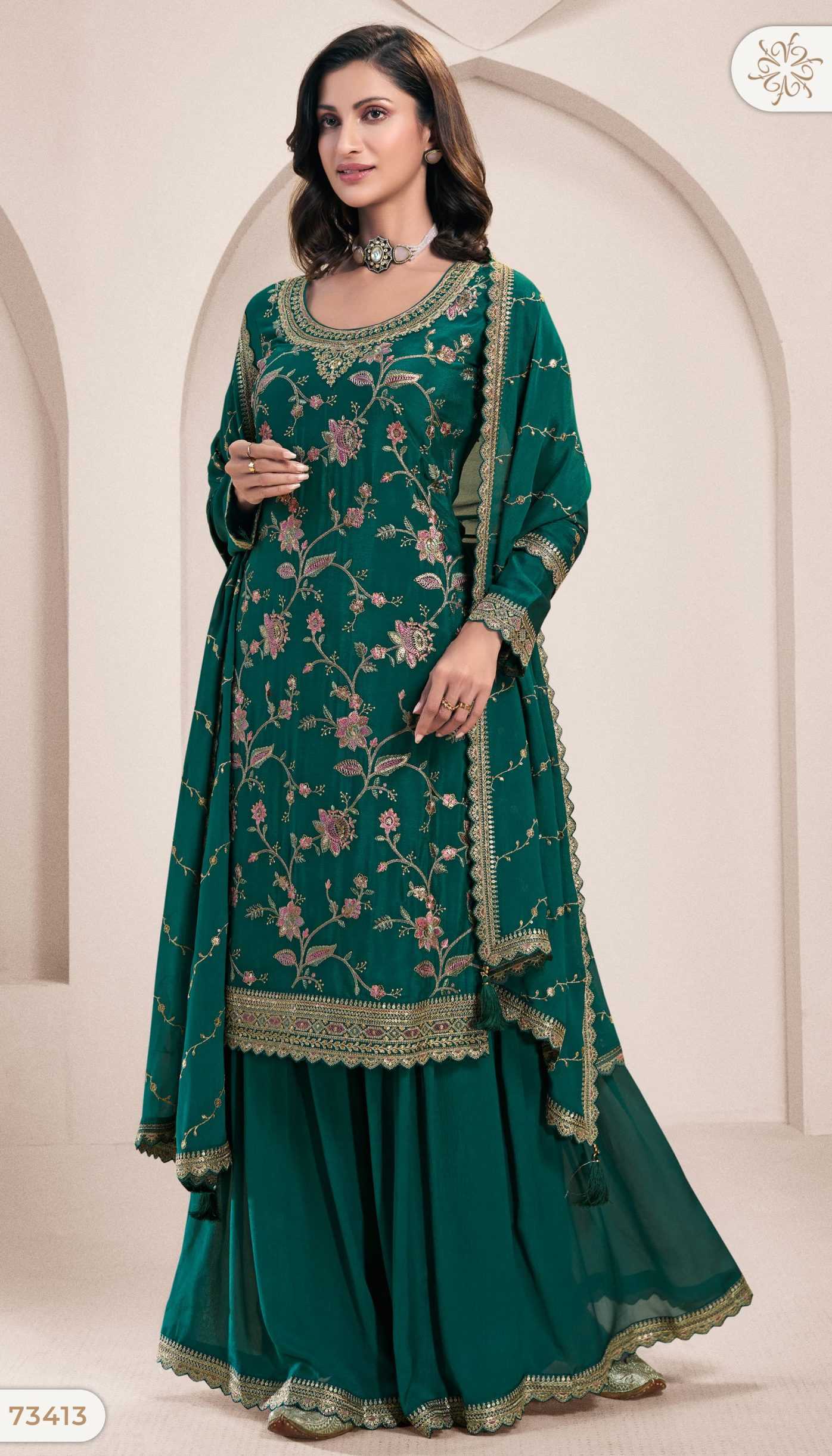 Ynf Chinon RIN184 VINAY KULEESH-LEKHA Suits & Dresses Islamic Clothing Bollywood Collections Wholesale Pakistani Suits Embroidery Suits Party wear suits Manufacturer