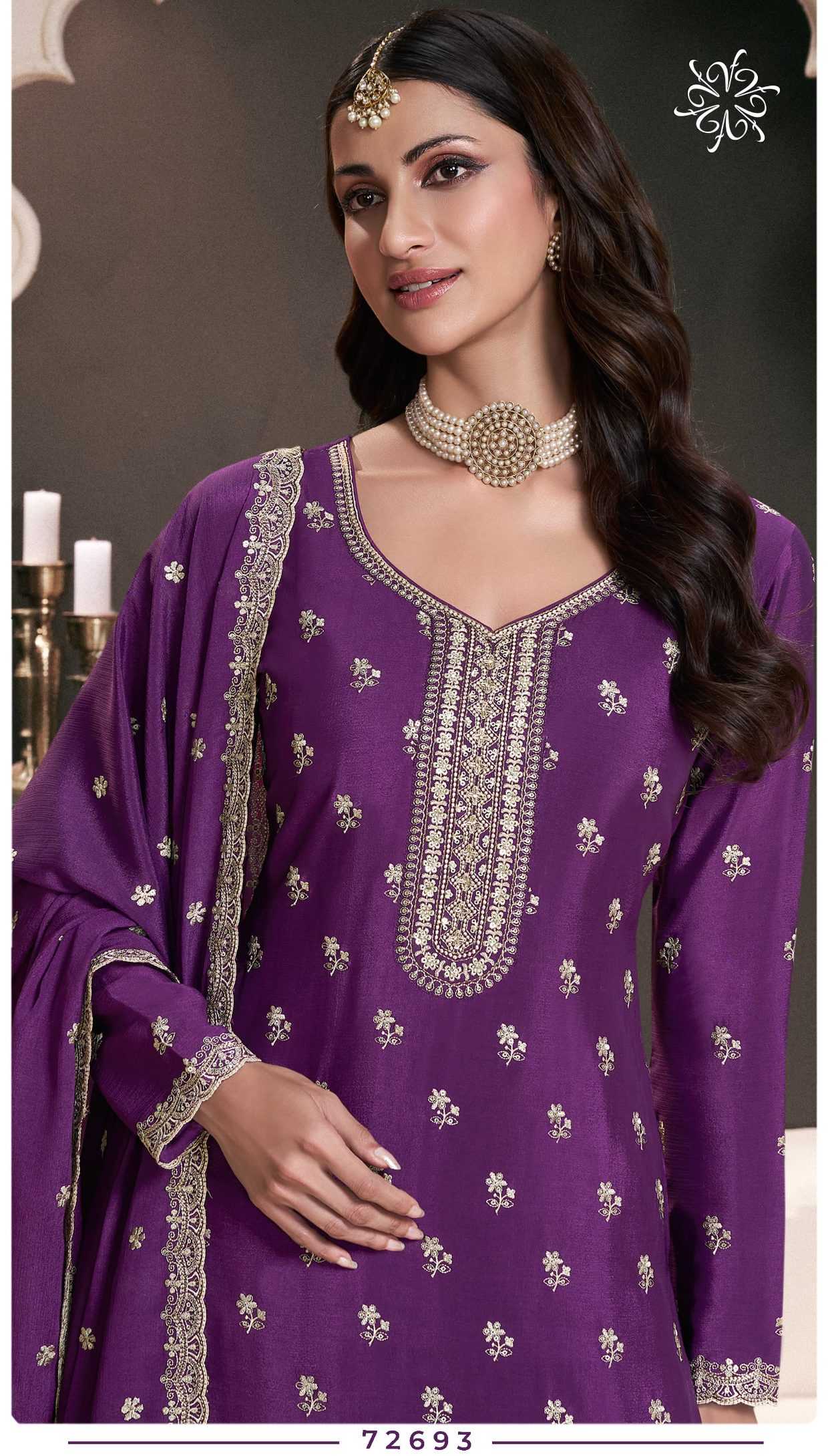 Ynf Chinon RIN184 VINAY-SAYOORI Suits & Dresses Bollywood Collections Festive Collections Wholesale Sharara Salwar Suits Embroidery Suits Party wear suits Manufacturer