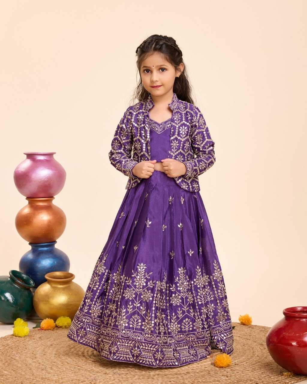 Ynf Chinon Silk KESH109 RRK114 Kids Wear Wholesale Kids Lehenga Embroidered Frock Kids Ghagra Choli Manufacturer