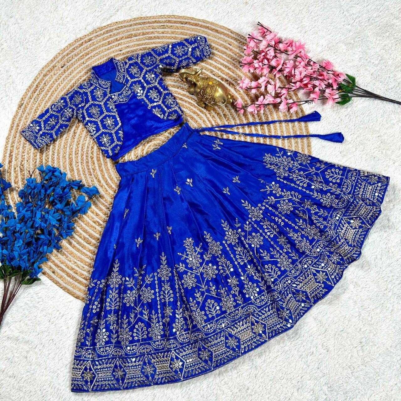 Ynf Chinon Silk KESH109 RRK114 Kids Wear Wholesale Kids Lehenga Embroidered Frock Kids Ghagra Choli Manufacturer