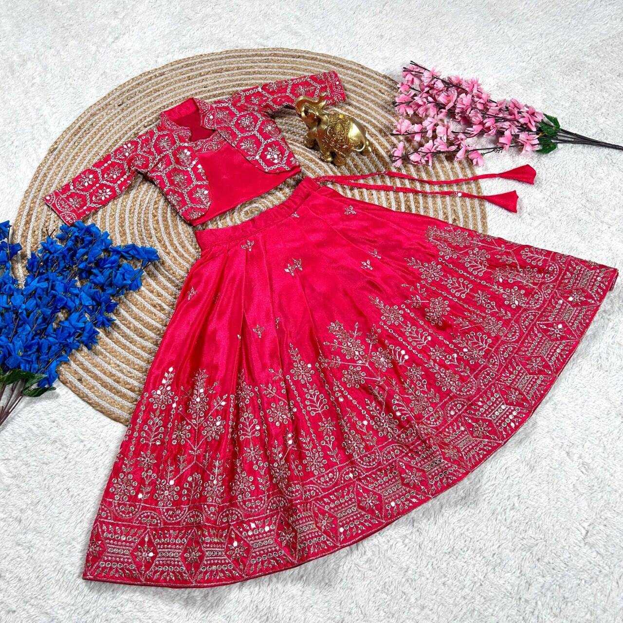 Ynf Chinon Silk KESH109 RRK114 Kids Wear Wholesale Kids Lehenga Embroidered Frock Kids Ghagra Choli Manufacturer