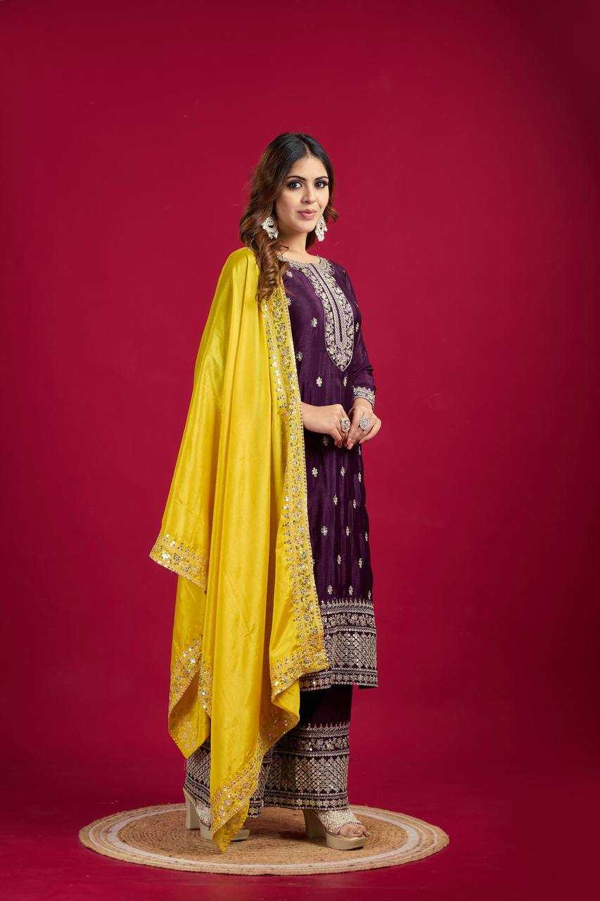 Ynf Chinon Silk KESH123 5140 Suits & Dresses Wedding Collections Festive Collections Wholesale Embroidery Suits Party wear suits Wedding Suits Manufacturer