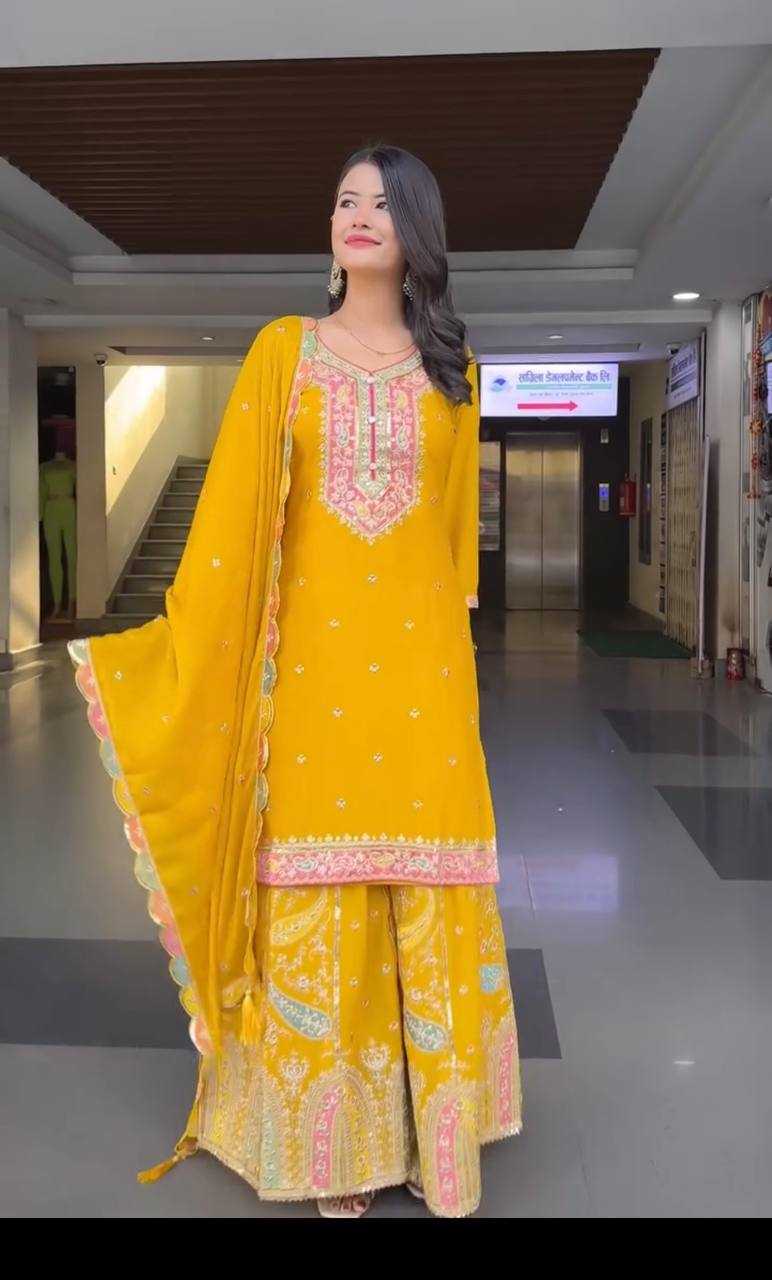 Ynf Chinon Silk KESH128 377 Suits & Dresses Wholesale Sharara Salwar Suits Ladies Silk Suit Party wear suits Manufacturer