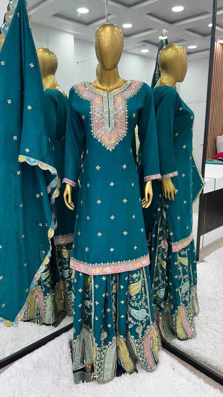 Ynf Chinon Silk KESH128 377 Suits & Dresses Wholesale Sharara Salwar Suits Ladies Silk Suit Party wear suits Manufacturer