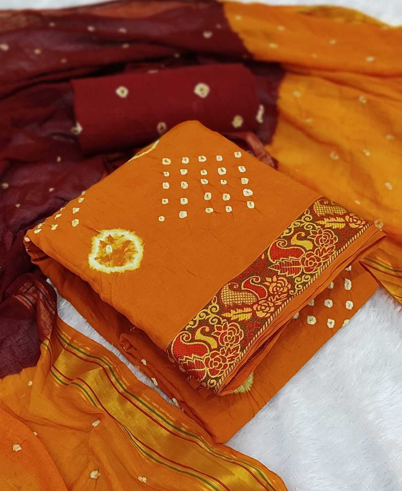 Ynf Cotton Bandhni KESH197 MUMTAZ Sarees Rakhi Collections Onam Sarees Wholesale Jacquard Saree Cotton Sarees Bandhani Sarees Manufacturer