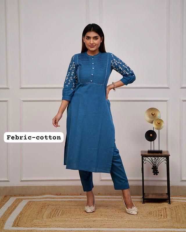 Ynf Cotton KESH253 SNF12 Kurti Wedding Collections Festive Collections Wholesale Fancy Kurti Embroidered Kurtis Kurti With Pants Manufacturer