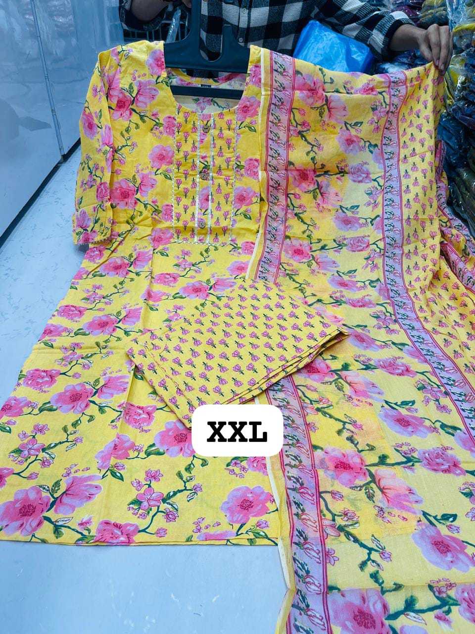 Ynf Cotton RIN143 RMP05 Kurti Wholesale Cotton Kurtis V-Neck Kurtis Kurti With Pants Manufacturer