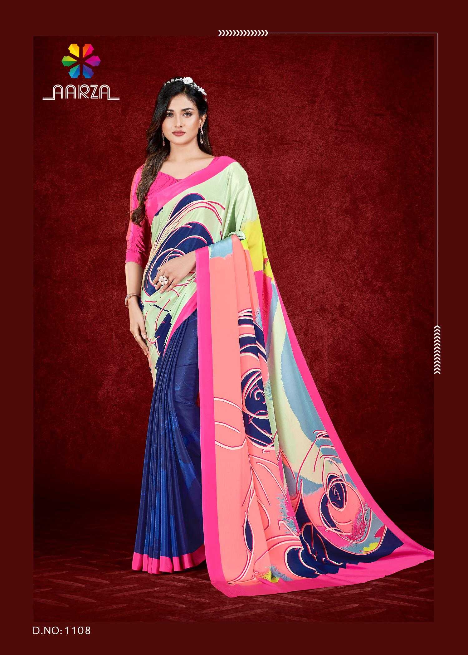 Ynf Crepe KESH113 Espana Sarees Wholesale Designer Sarees Printed Sarees Crape Satin Sarees Manufacturer