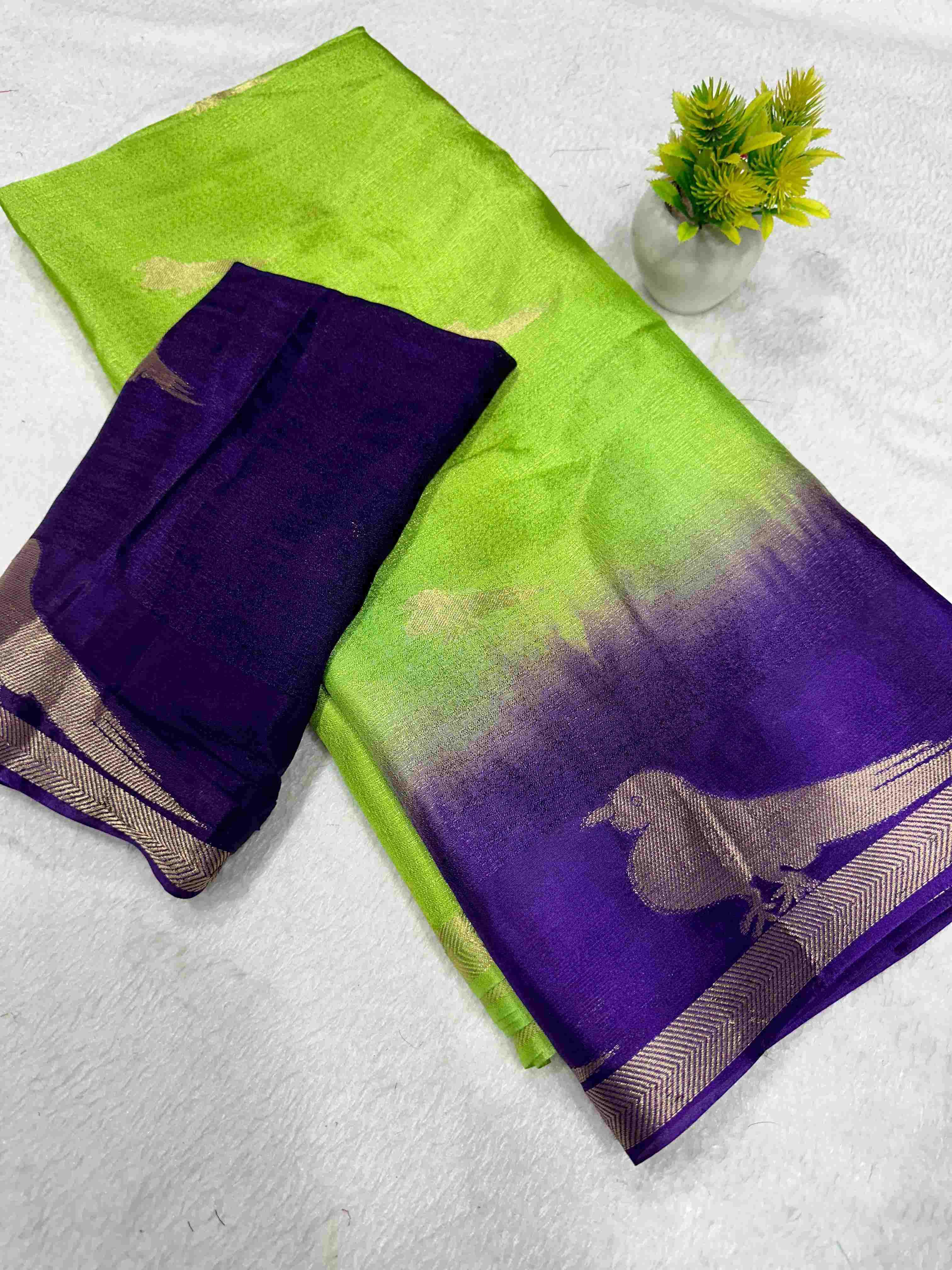 Ynf Crepe Silk RIN104 Parrot Sarees Silk Sarees Festive Collections Wholesale Party Wear Sarees Crepe Silk Saree Sarees With Blouse Manufacturer