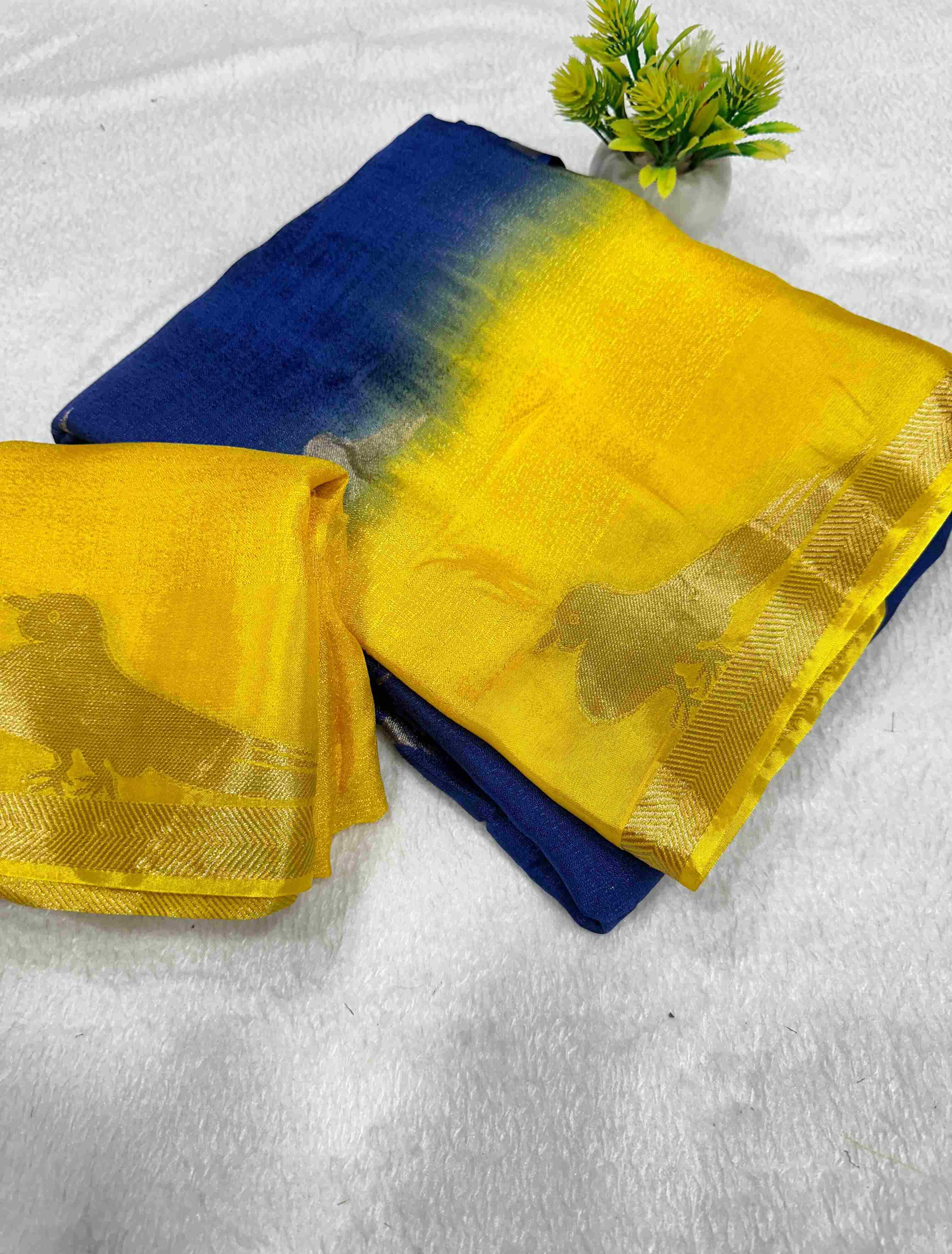 Ynf Crepe Silk RIN104 Parrot Silk Sarees Silk Sarees Festive Collections Wholesale Party Wear Sarees Crepe Silk Saree Silk Sarees With Blouse Manufacturer