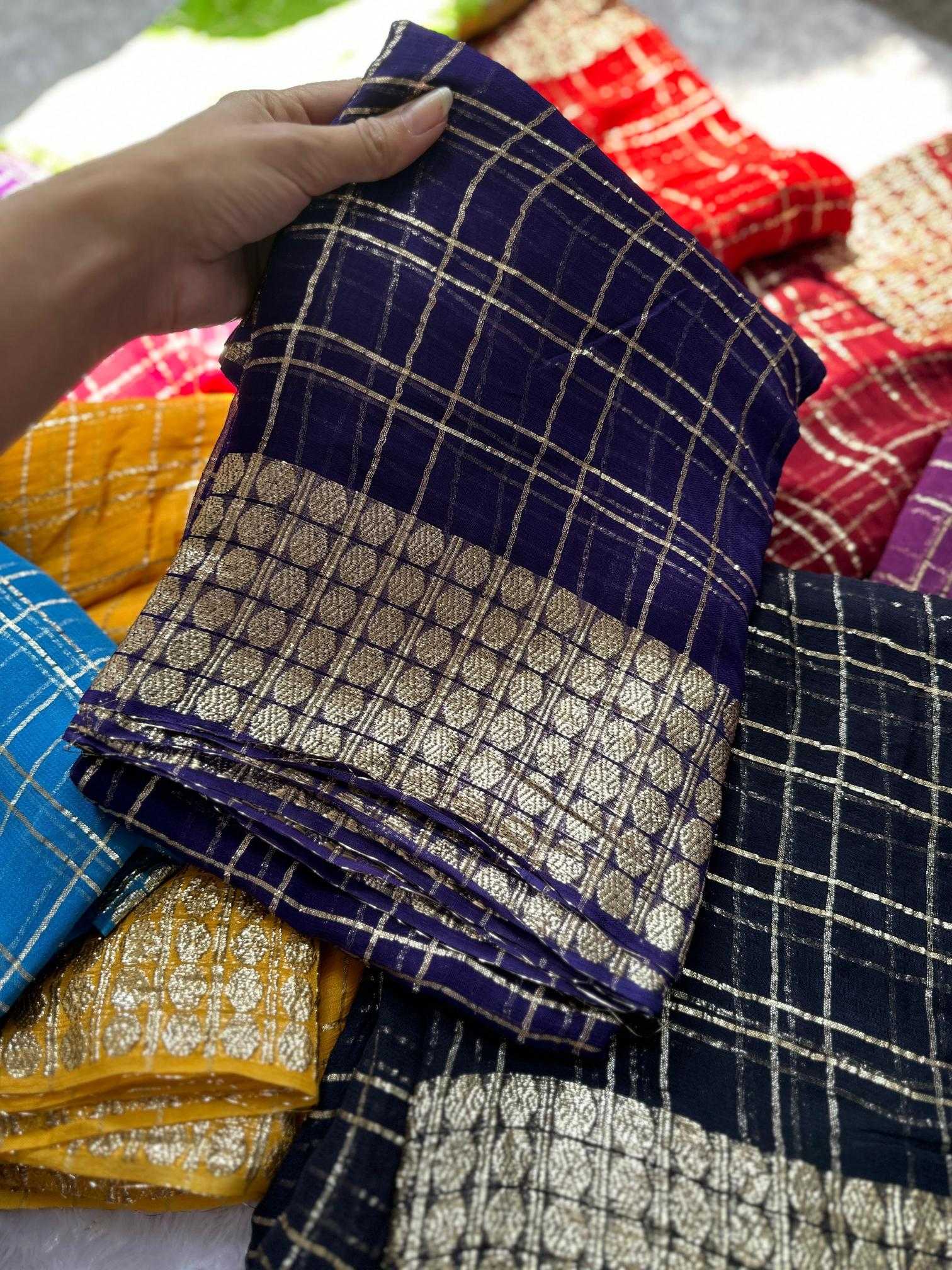 Ynf Georgette RIN104 APE66 Sarees Durga Pooja Sarees Festive Collections Wholesale Designer Sarees Georgette Sarees Zari Border Sarees Manufacturer