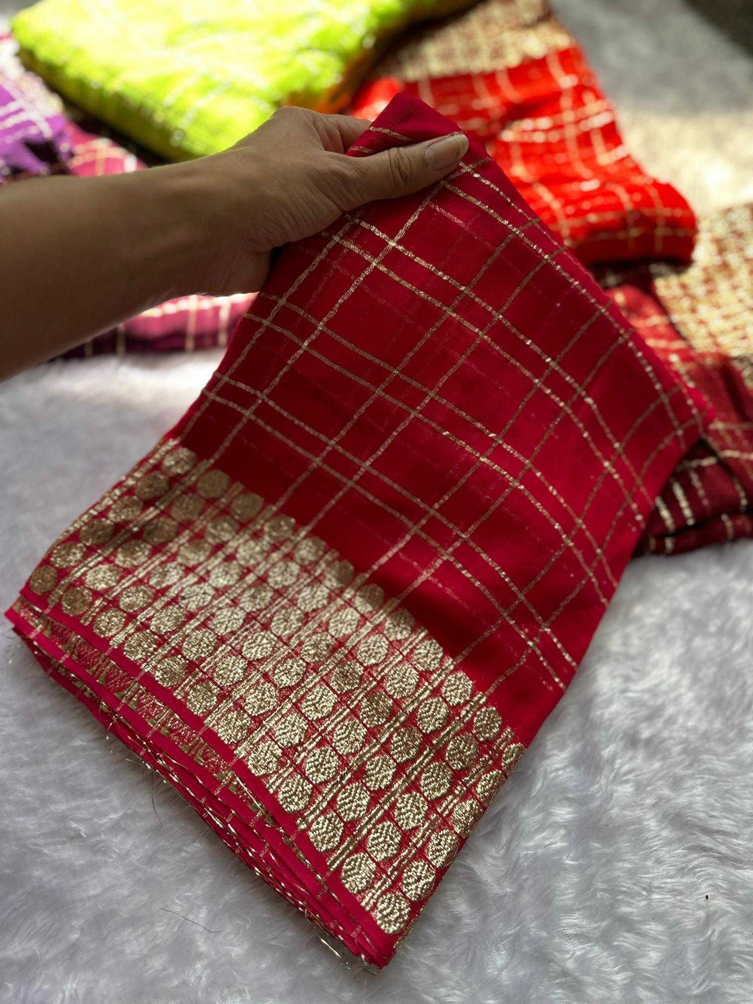 Ynf Georgette RIN104 APE66 Sarees Durga Pooja Sarees Festive Collections Wholesale Designer Sarees Georgette Sarees Zari Border Sarees Manufacturer