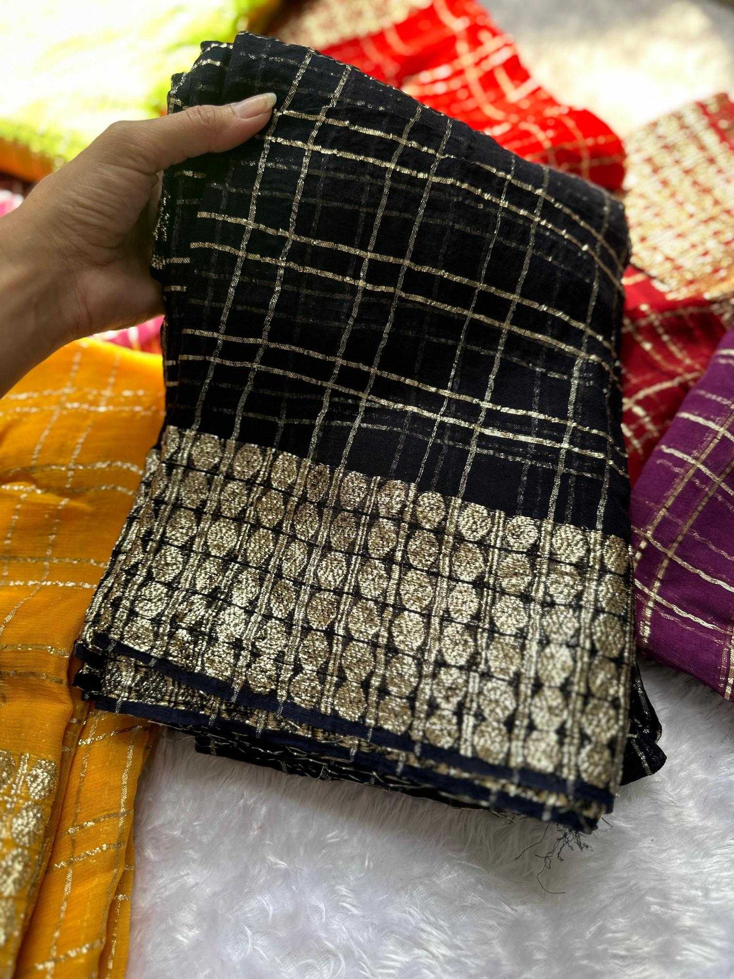 Ynf Georgette RIN104 APE66 Sarees Durga Pooja Sarees Festive Collections Wholesale Designer Sarees Georgette Sarees Zari Border Sarees Manufacturer