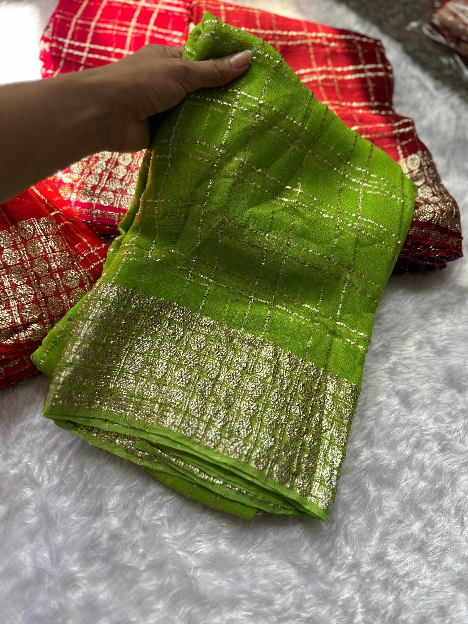 Ynf Georgette RIN104 APE66 Sarees Durga Pooja Sarees Festive Collections Wholesale Designer Sarees Georgette Sarees Zari Border Sarees Manufacturer