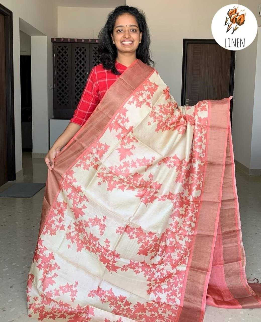 Ynf Linen KESH223 527 Sarees Wholesale Ladies Sarees Zari Border Sarees Printed Cotton Saree Manufacturer