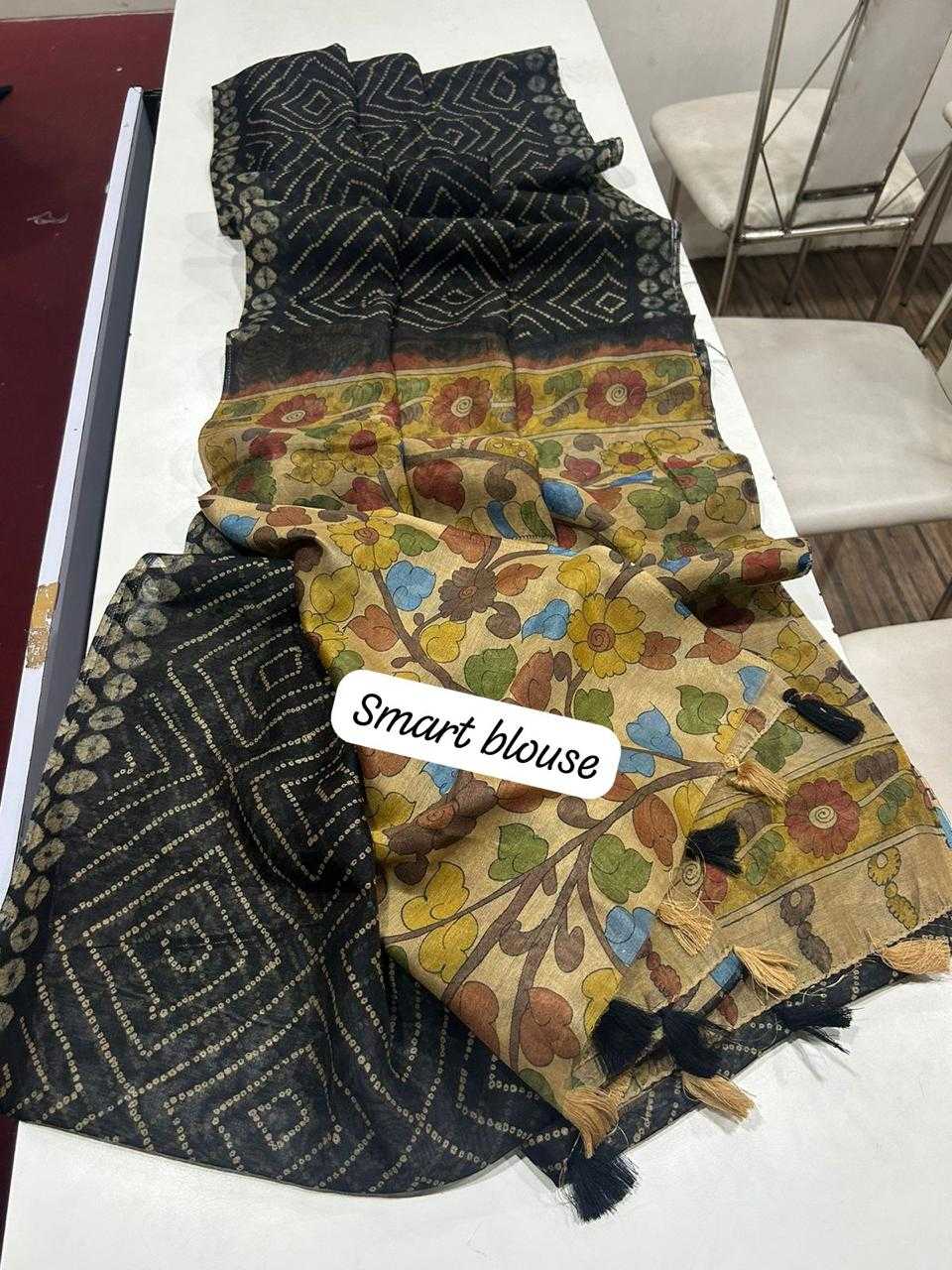 Ynf Linen RIN101 ANT17 Sarees Durga Pooja Sarees Festive Collections Wholesale Printed Sarees Kalamkari Sarees Linen Sarees Manufacturer