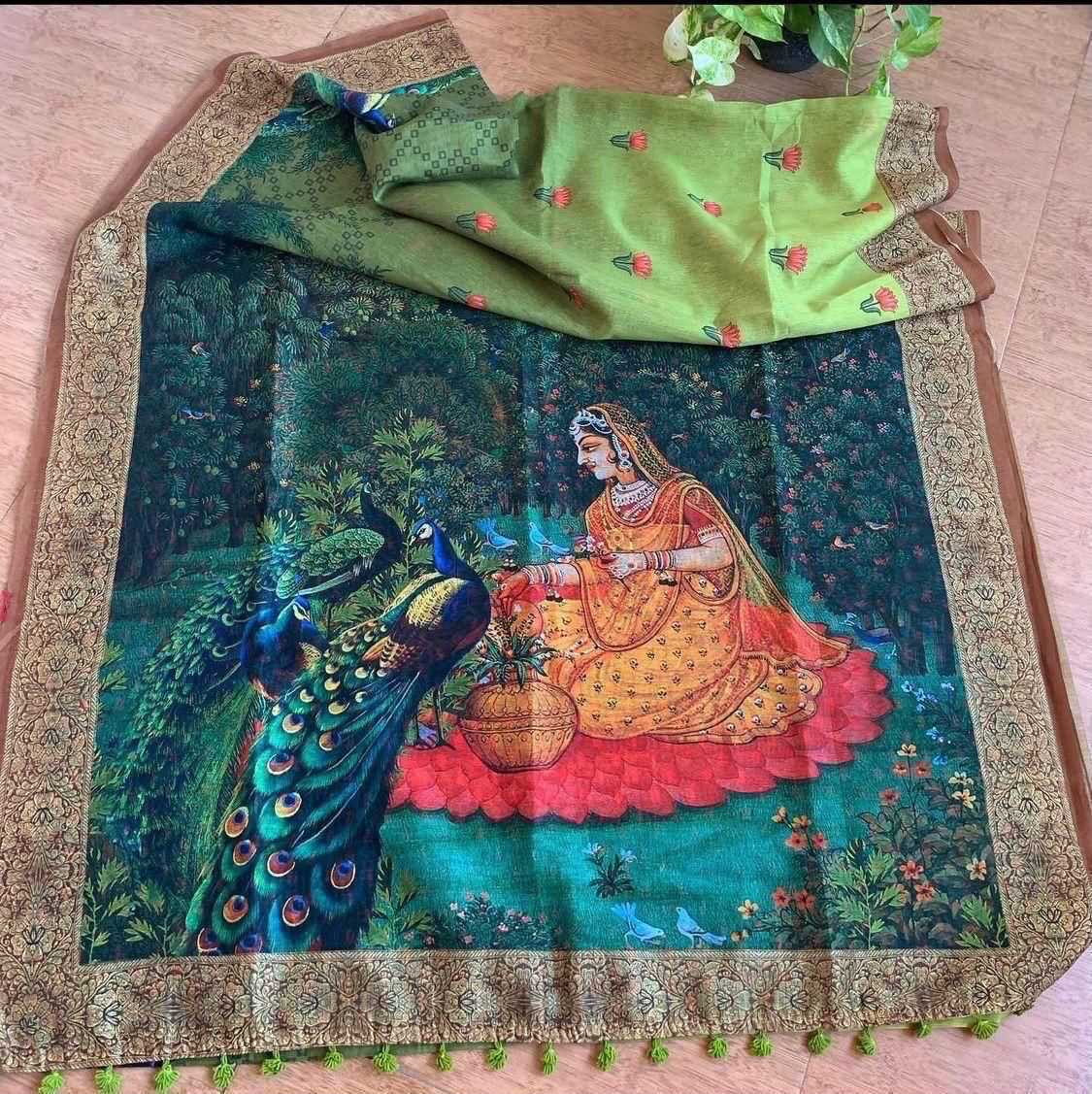 Ynf Linen RIN101 ANT65 Sarees Wedding Collections Karwa Chauth Sarees Wholesale Printed Sarees Kalamkari Sarees Linen Sarees Manufacturer