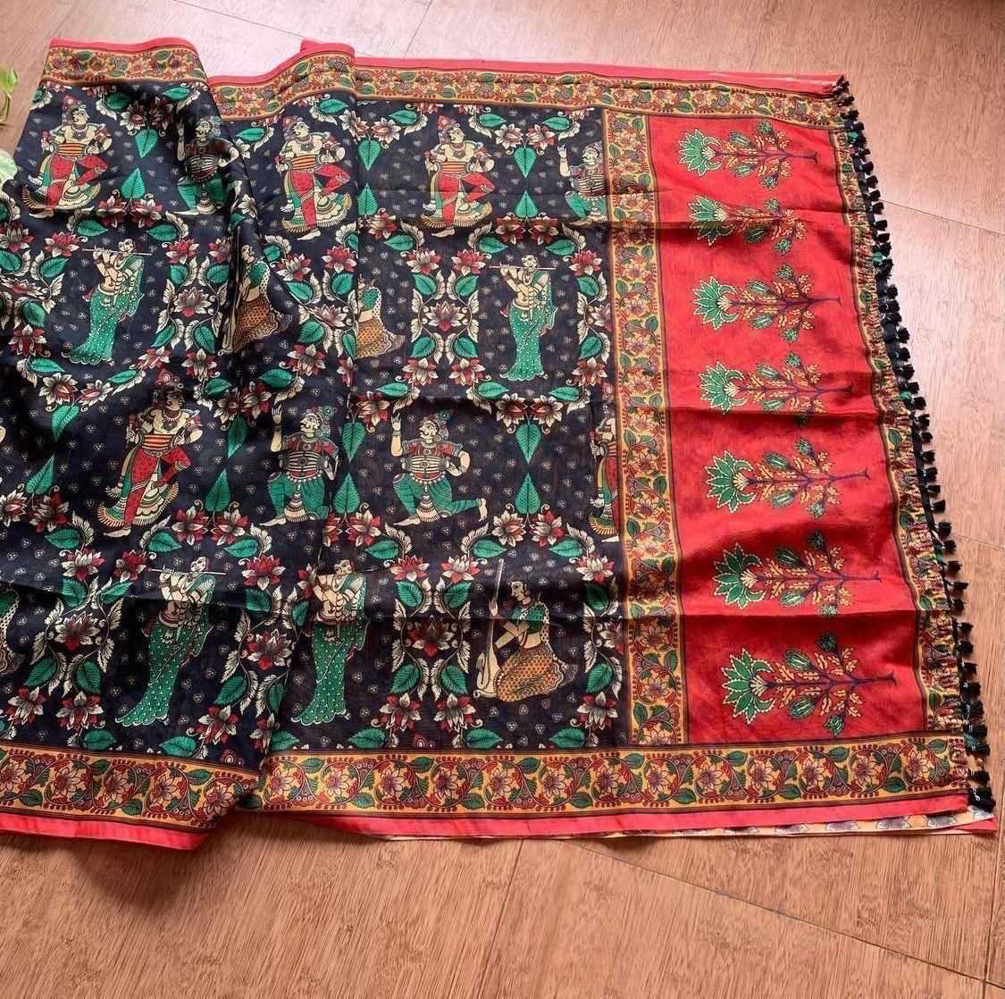 Ynf Linen RIN101 ANT65 Sarees Wedding Collections Karwa Chauth Sarees Wholesale Printed Sarees Kalamkari Sarees Linen Sarees Manufacturer