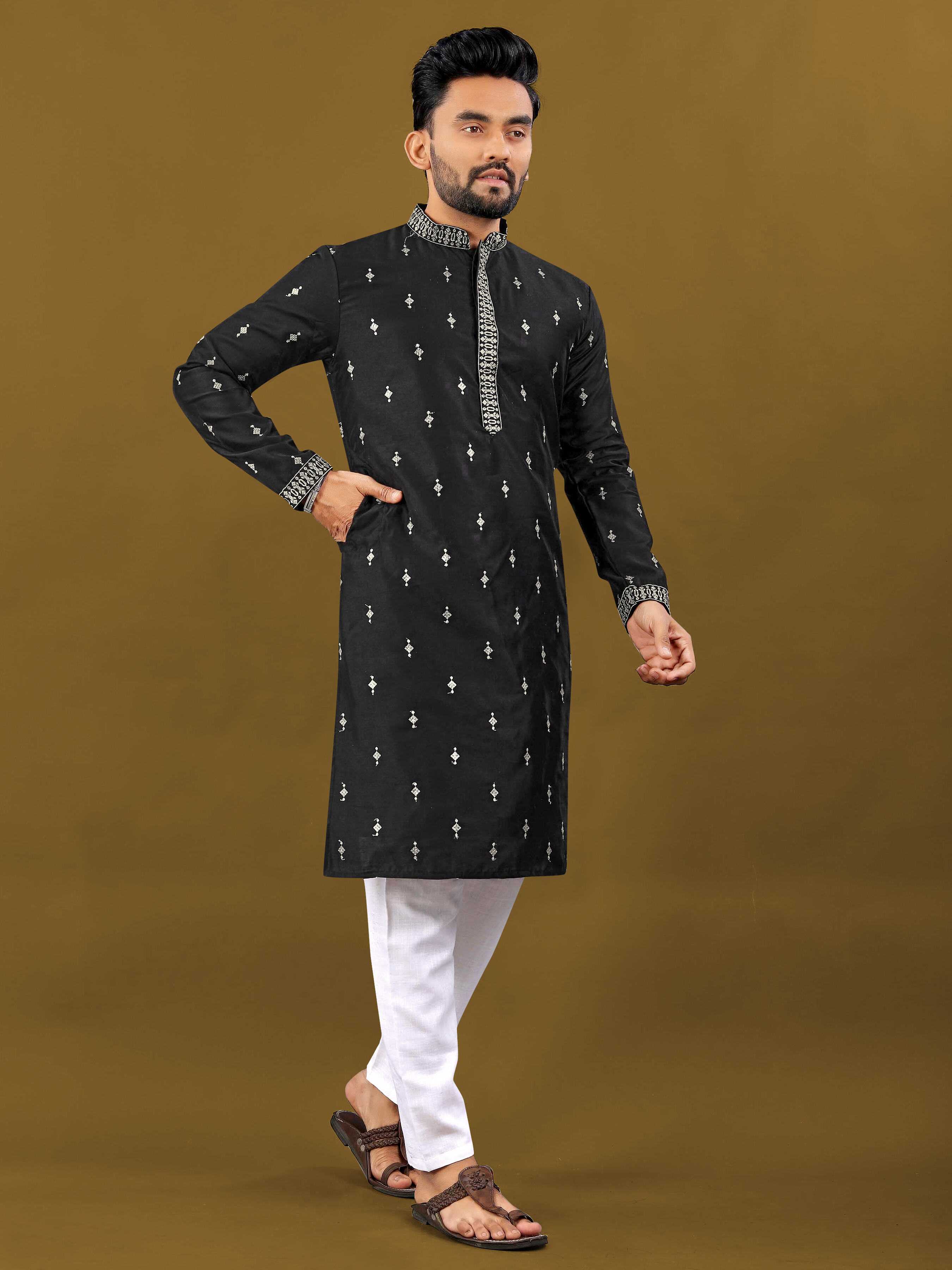 Ynf Malai Silk RIN111 SUVARN Mens Wear Wedding Collections Festive Collections Wholesale Mens Kurtas Mens Kurta Pyjama Silk Kurta Manufacturer