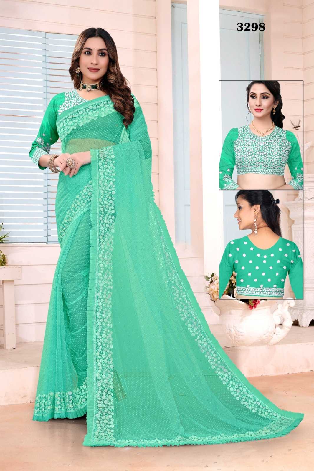 Ynf Net KESH114 3298 Sarees Wedding Collections Festive Collections Wholesale Designer Sarees Net Sarees Sequin Sarees Manufacturer