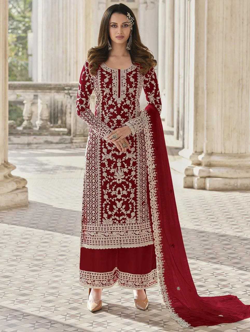 Ynf Net KESH414 1124 Suits & Dresses Wedding Collections Festive Collections Wholesale Embroidery Suits Palazzo Suit Net Suit Manufacturer