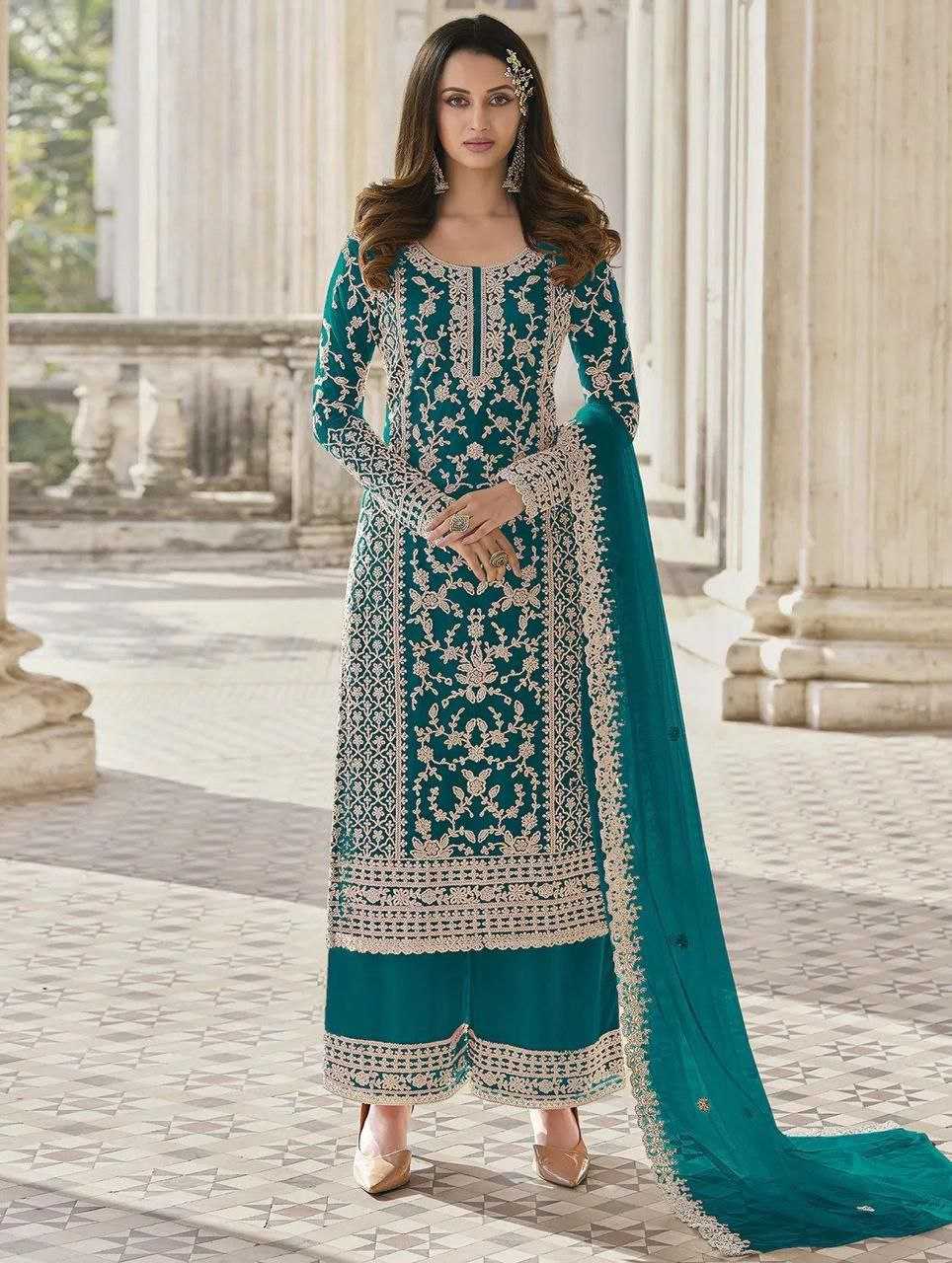 Ynf Net KESH414 1124 Suits & Dresses Wedding Collections Festive Collections Wholesale Embroidery Suits Palazzo Suit Net Suit Manufacturer