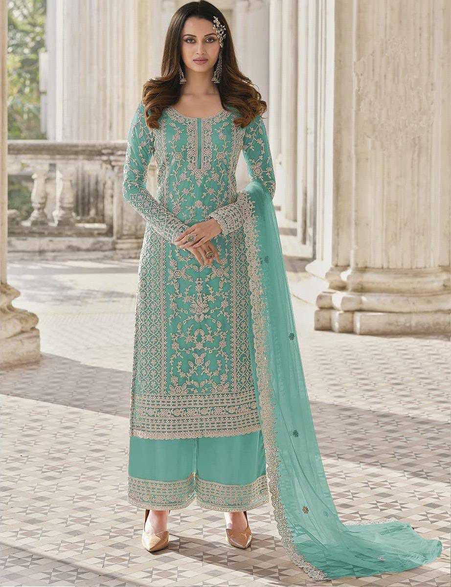 Ynf Net KESH414 1124 Suits & Dresses Wedding Collections Festive Collections Wholesale Embroidery Suits Palazzo Suit Net Suit Manufacturer