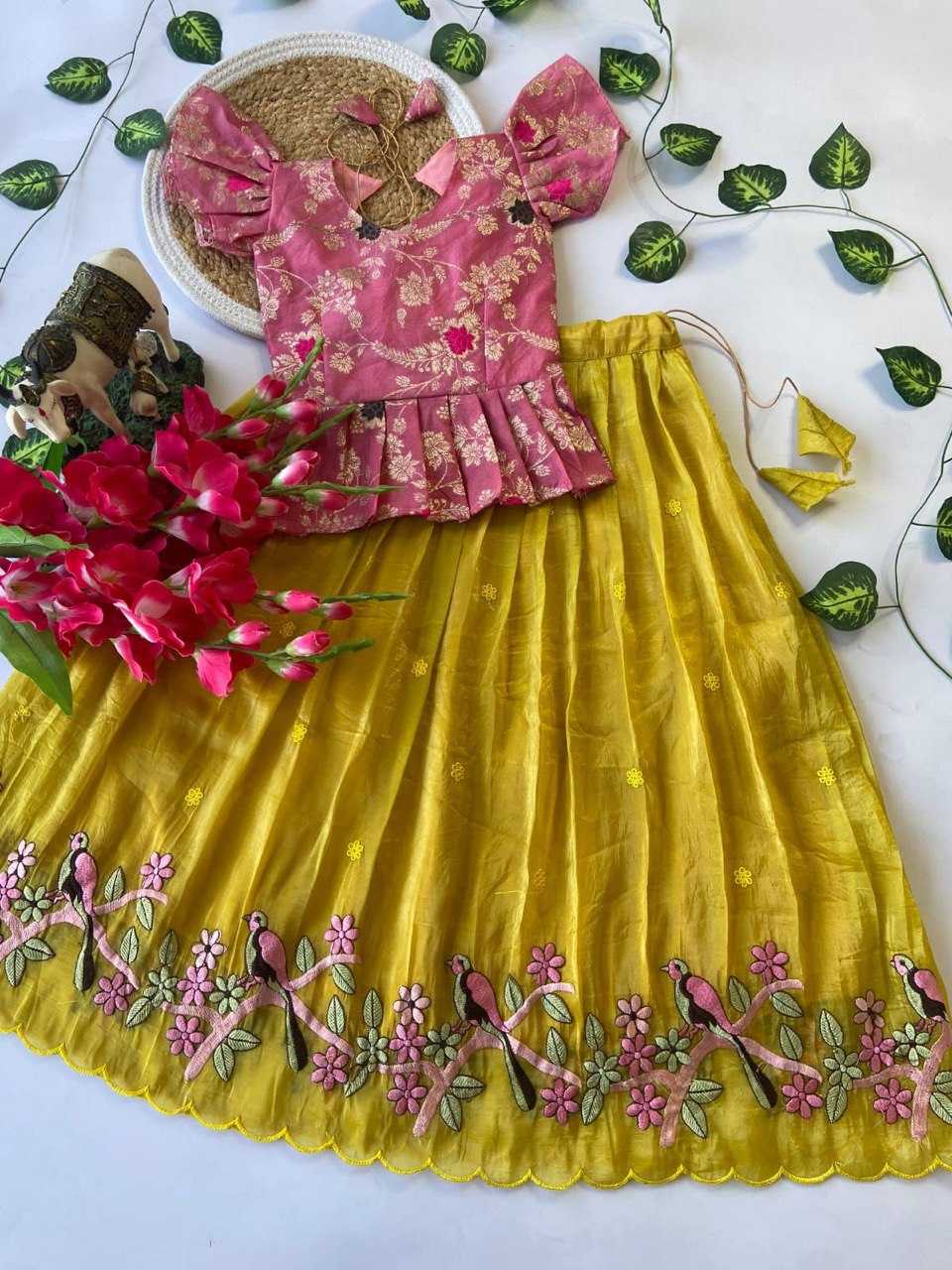 Ynf Nylon RIN115 REF04 Lehengas Kids Wear Festive Collections Wholesale Silk Lehenga Embroidered Lehenga Kids Silk Dress Manufacturer