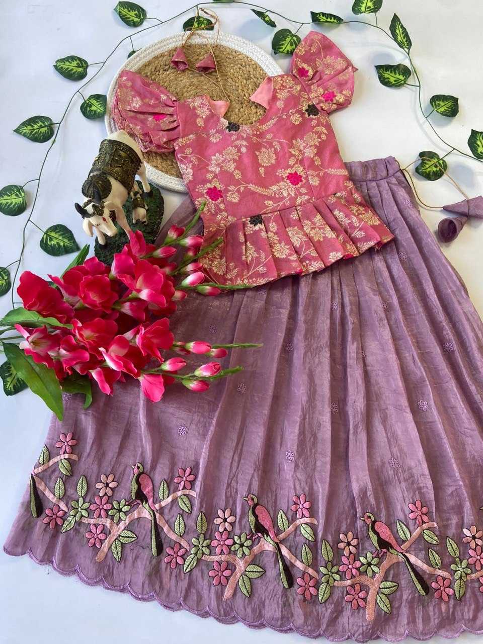 Ynf Nylon RIN115 REF04 Lehengas Kids Wear Festive Collections Wholesale Silk Lehenga Embroidered Lehenga Kids Silk Dress Manufacturer