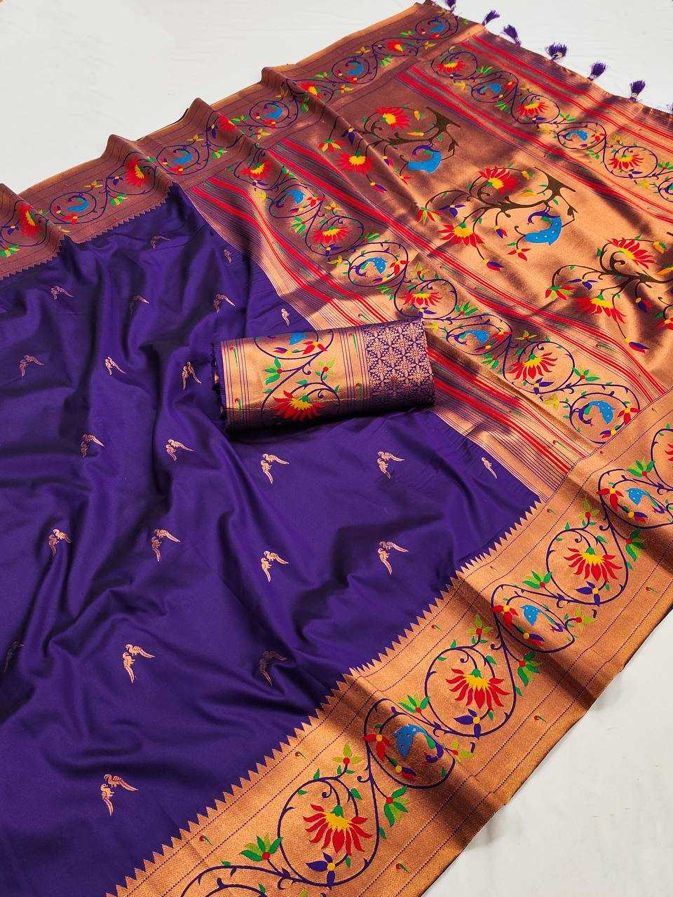 Ynf Paithani Silk RIN150 Harmony Paithani-2 Silk Sarees Wholesale Paithani Sarees Heavy Silk Sarees Zari Border Silk Sarees Manufacturer