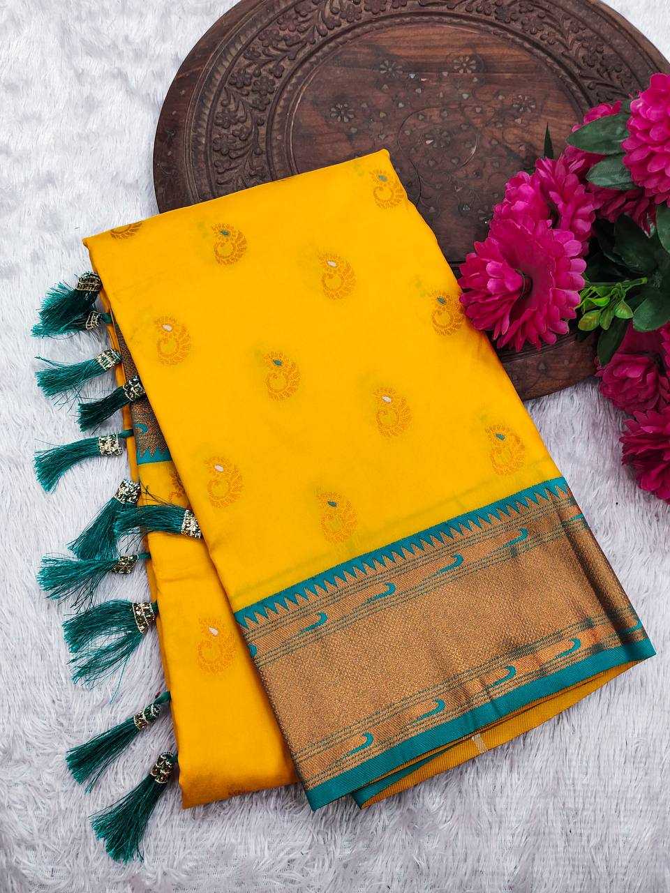 Ynf Paithani Silk RIN150 Nath Paithani -1 Silk Sarees Wholesale Paithani Sarees Heavy Silk Sarees Zari Border Silk Sarees Manufacturer