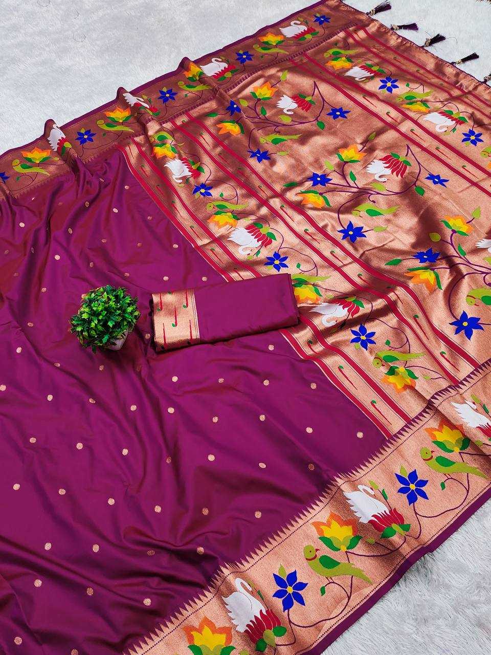 Ynf Paithani Silk RIN150 Rajhans Pethani Silk Sarees Wholesale Paithani Sarees Heavy Silk Sarees Soft Silk Sarees Manufacturer