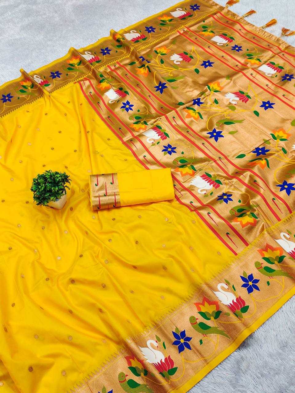 Ynf Paithani Silk RIN150 Rajhans Pethani Silk Sarees Wholesale Paithani Sarees Heavy Silk Sarees Soft Silk Sarees Manufacturer