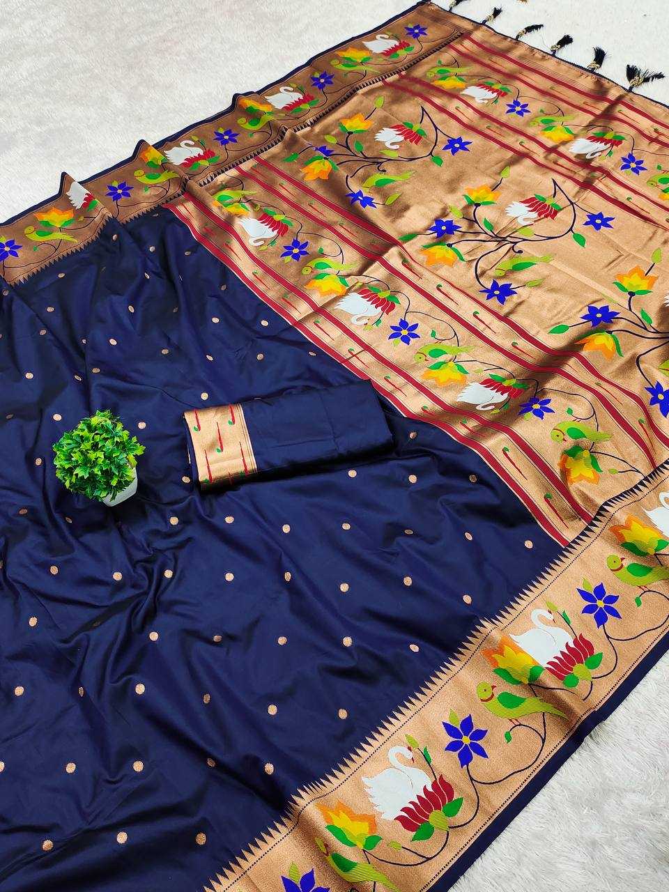 Ynf Paithani Silk RIN150 Rajhans Pethani Silk Sarees Wholesale Paithani Sarees Heavy Silk Sarees Soft Silk Sarees Manufacturer