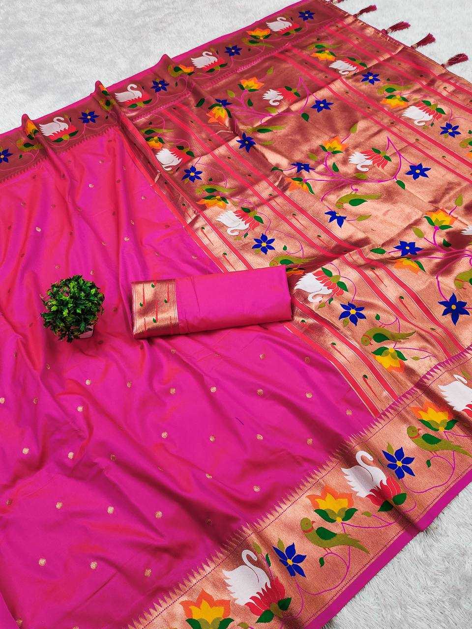 Ynf Paithani Silk RIN150 Rajhans Pethani Silk Sarees Wholesale Paithani Sarees Heavy Silk Sarees Soft Silk Sarees Manufacturer