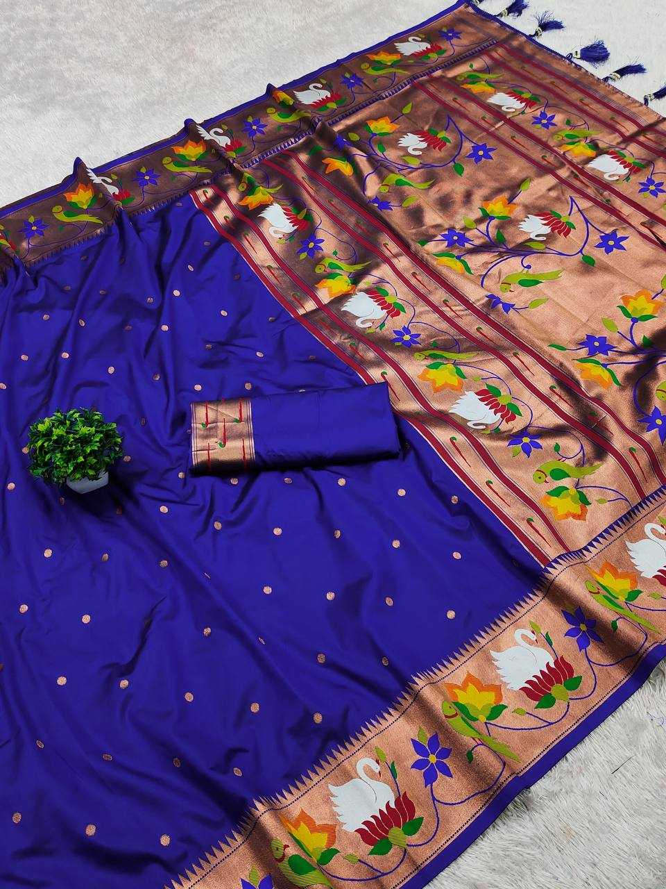 Ynf Paithani Silk RIN150 Rajhans Pethani Silk Sarees Wholesale Paithani Sarees Heavy Silk Sarees Soft Silk Sarees Manufacturer