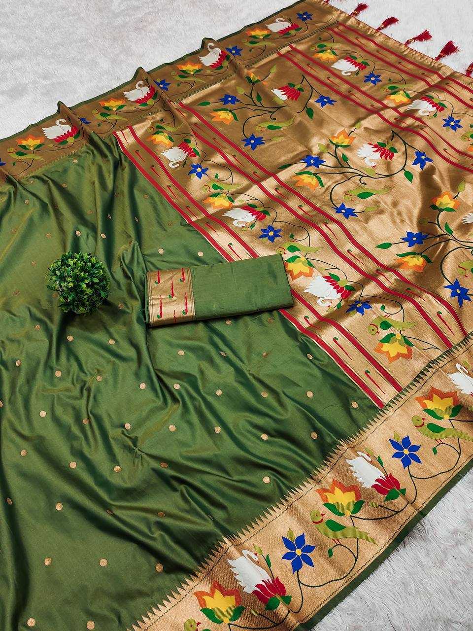 Ynf Paithani Silk RIN150 Rajhans Pethani Silk Sarees Wholesale Paithani Sarees Heavy Silk Sarees Soft Silk Sarees Manufacturer