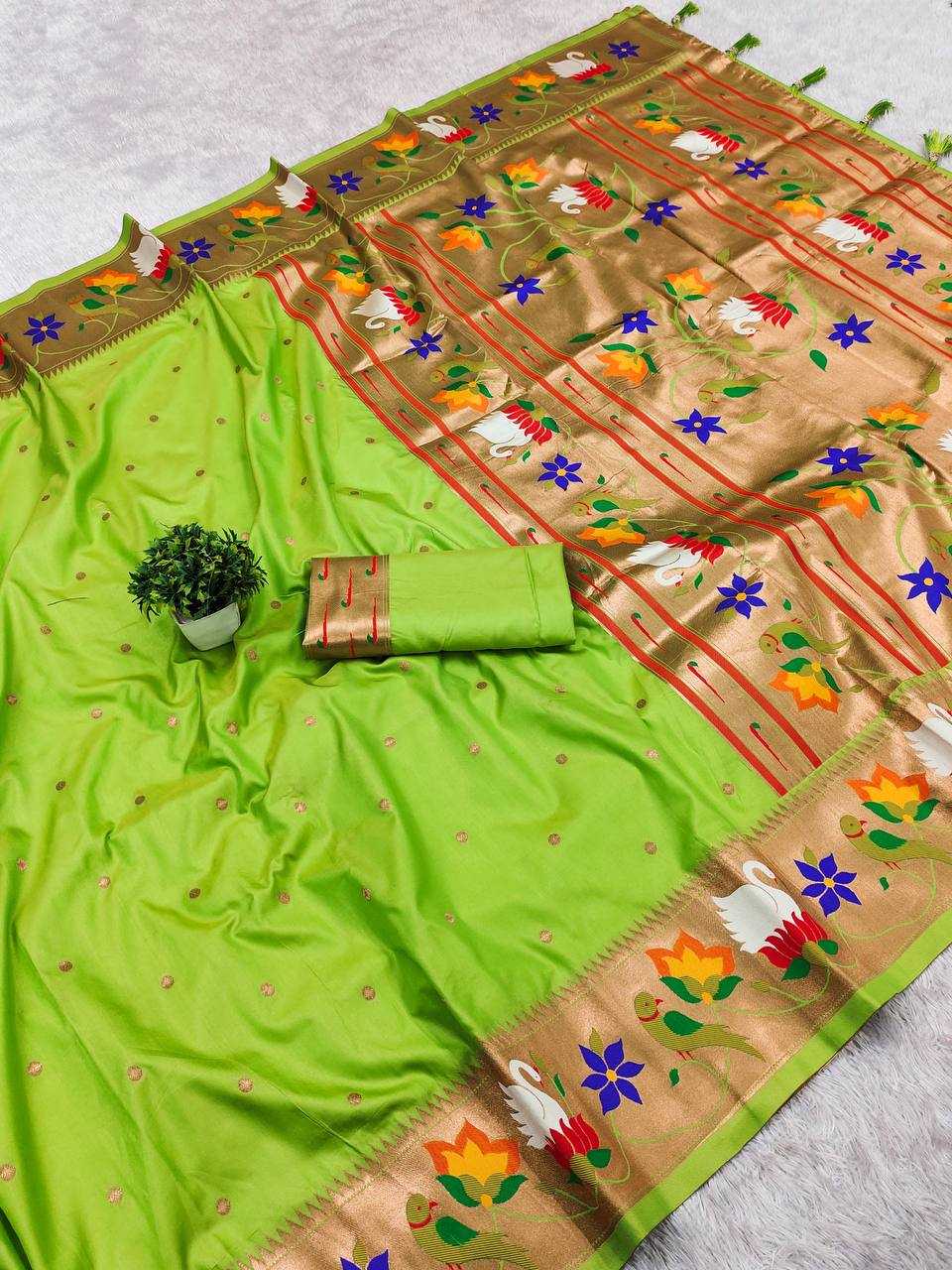 Ynf Paithani Silk RIN150 Rajhans Pethani Silk Sarees Wholesale Paithani Sarees Heavy Silk Sarees Soft Silk Sarees Manufacturer