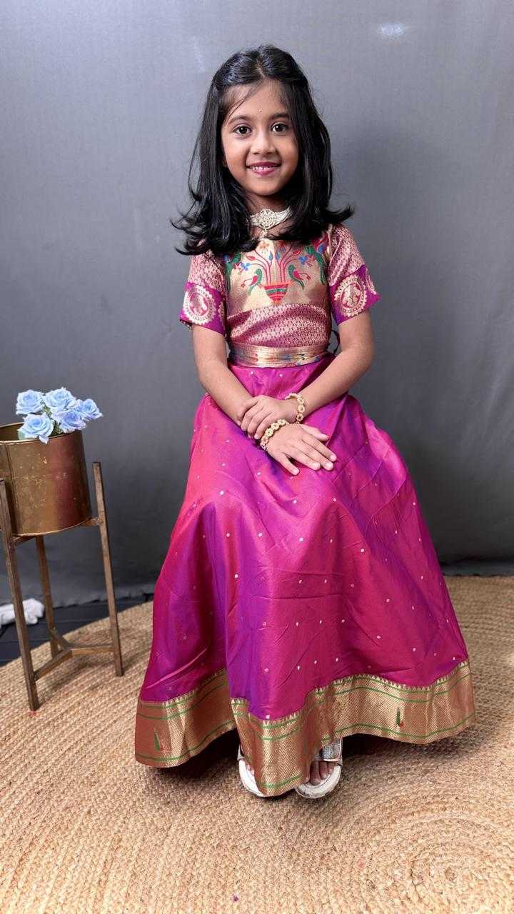 Ynf Paithani Silk RIN192 8072 Kids Wear Wholesale Kids Lehenga Kids Gown Manufacturer