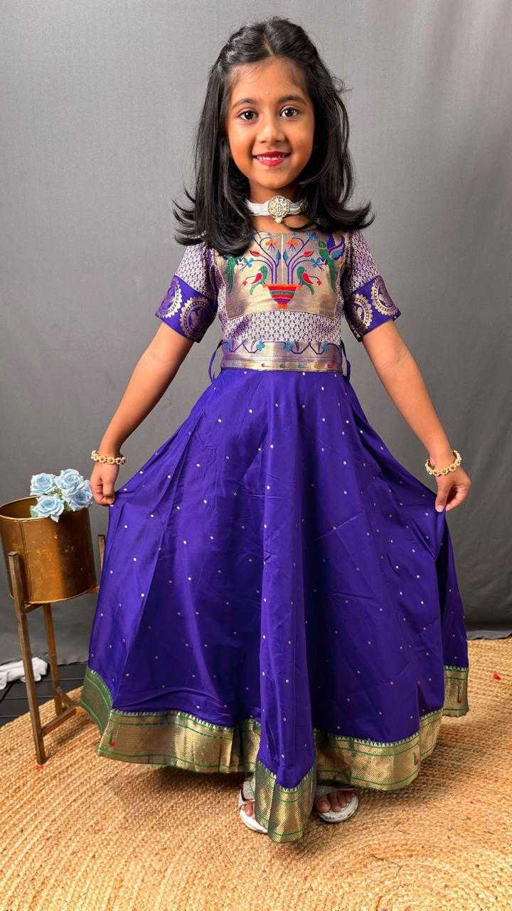 Ynf Paithani Silk RIN192 8072 Kids Wear Wholesale Kids Lehenga Kids Gown Manufacturer