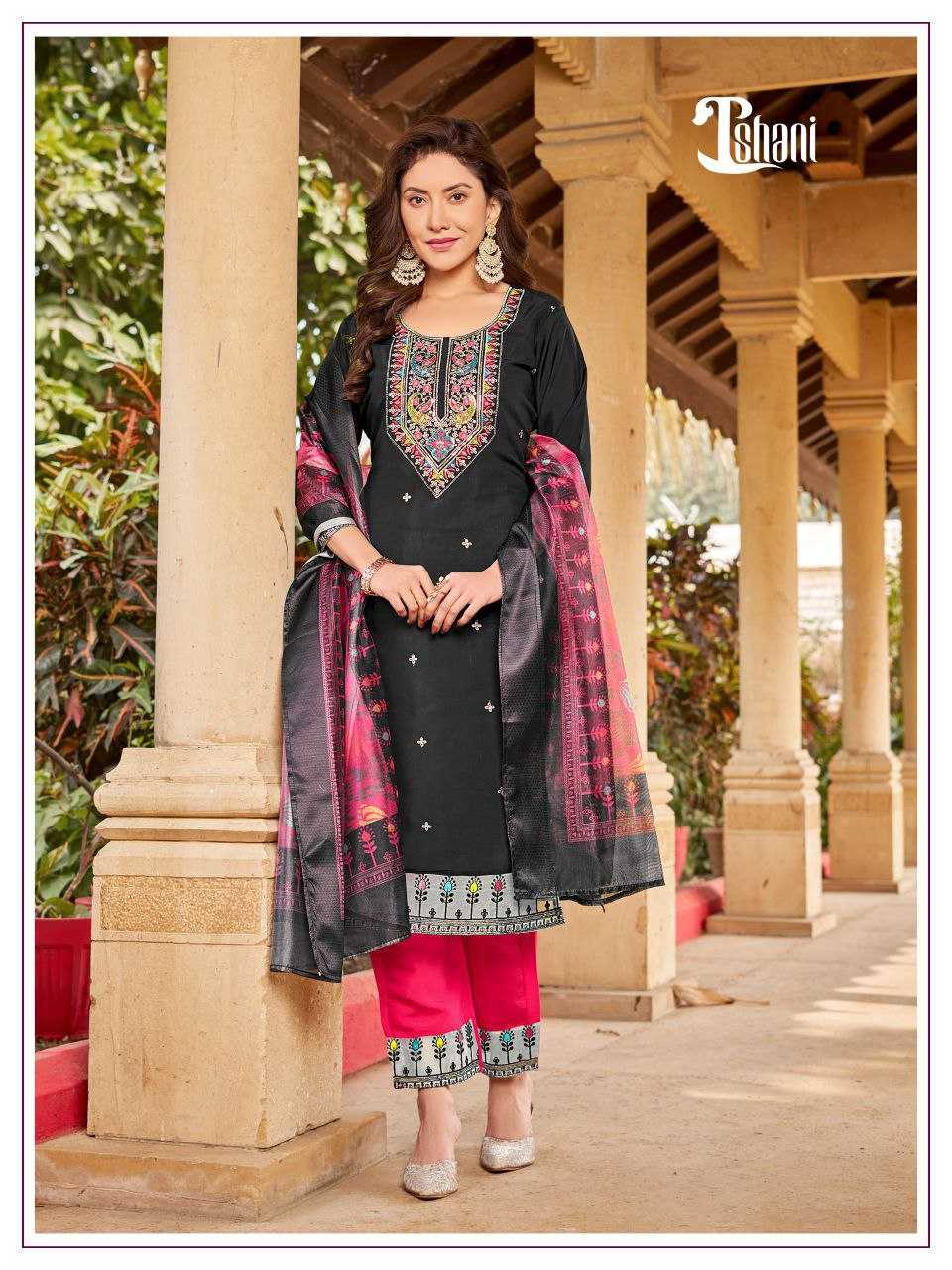 Ynf Premium Roman Silk KESH246 ISHANI Suits & Dresses Wedding Collections Festive Collections Wholesale Embroidery Suits Ladies Silk Suit Silk Suits Manufacturer