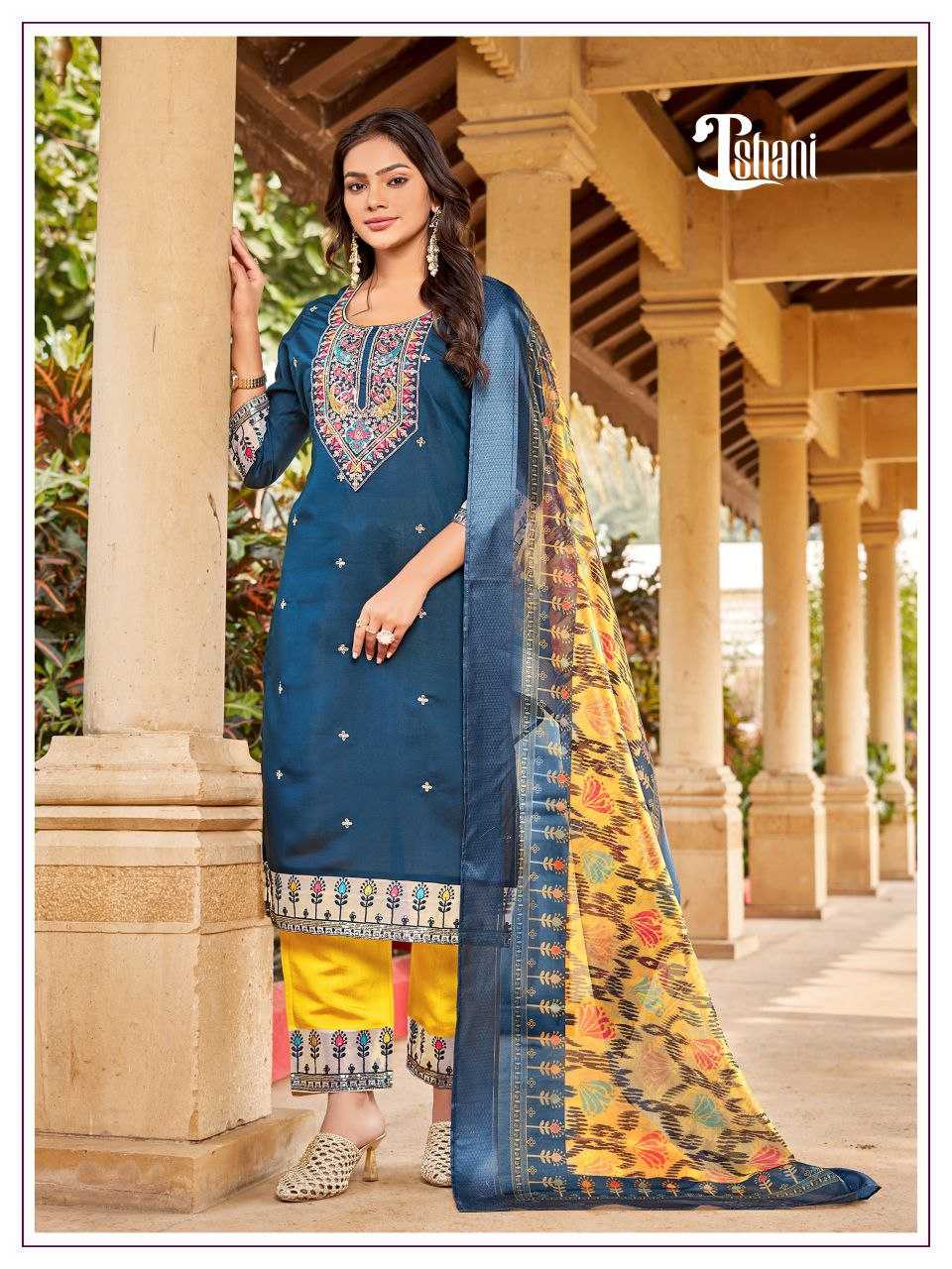 Ynf Premium Roman Silk KESH246 ISHANI Suits & Dresses Wedding Collections Festive Collections Wholesale Embroidery Suits Ladies Silk Suit Silk Suits Manufacturer