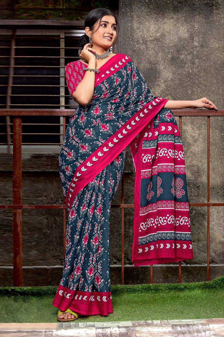 Ynf Pure Cotton KESH244 IKKAT FUNDA Sarees Wholesale Printed Sarees Ikkat Saree Cotton Sarees Manufacturer