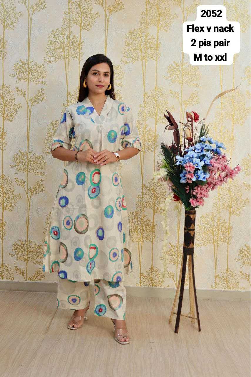 Ynf Pure Cotton KESH257 TAC03 Kurti Wedding Collections Festive Collections Wholesale Fancy Kurti V-Neck Kurtis Kurti With Palazzo Manufacturer