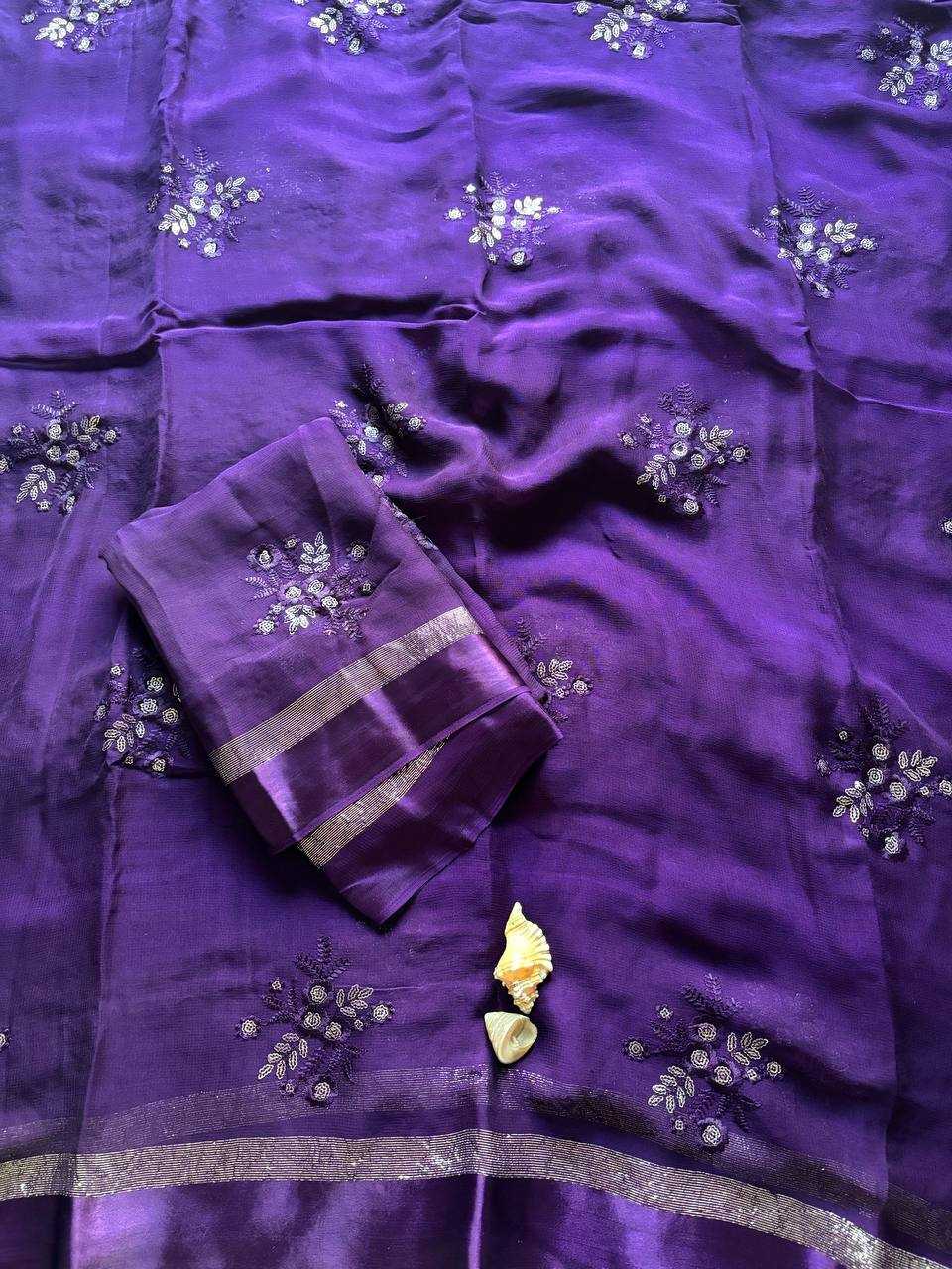 Ynf Pure Viscos RIN124 Viscose Flower Butta Sarees Wedding Collections Festive Collections Wholesale Georgette Sarees Viscose Saree Festive Sarees Manufacturer