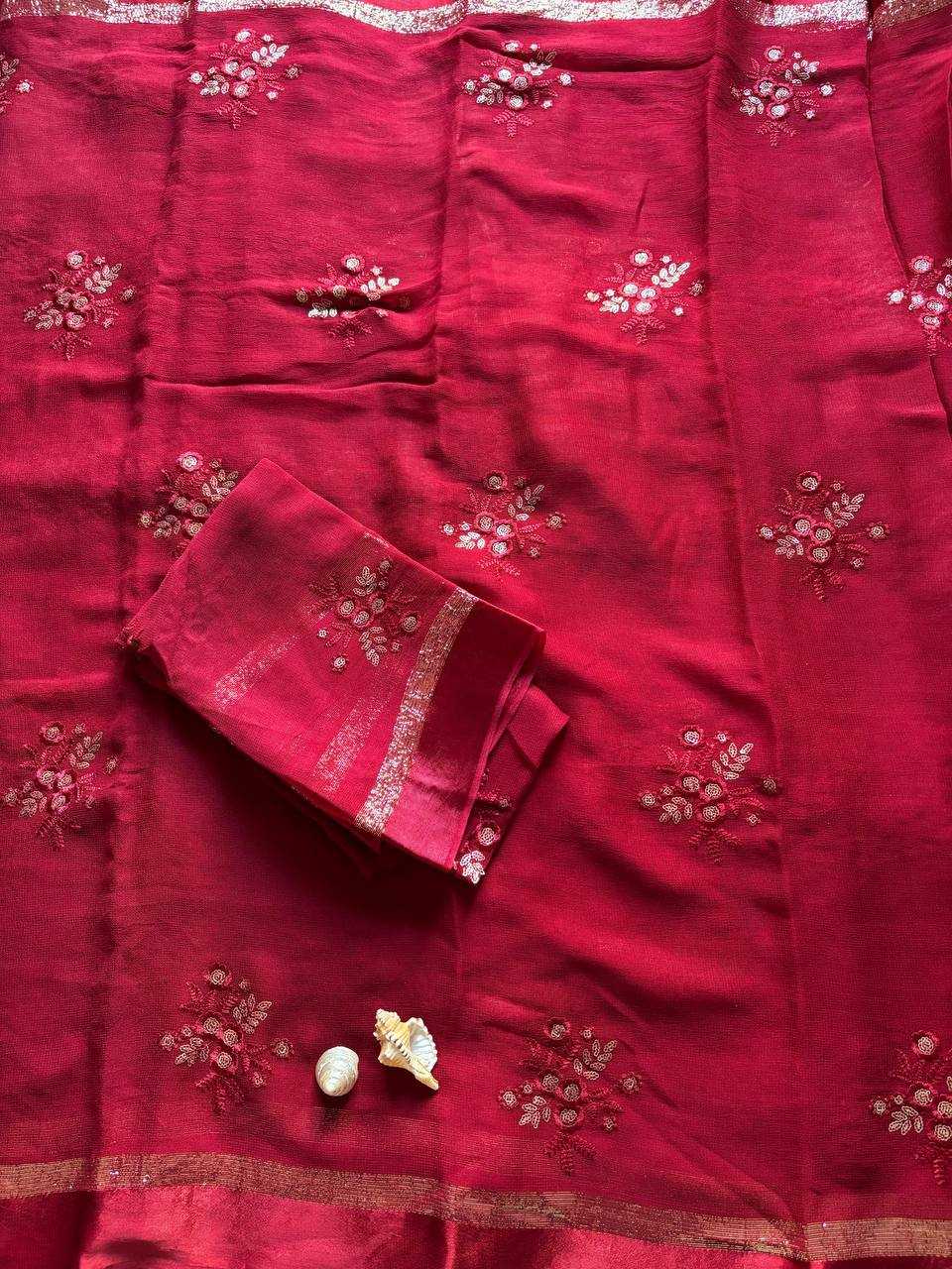 Ynf Pure Viscos RIN124 Viscose Flower Butta Sarees Wedding Collections Festive Collections Wholesale Georgette Sarees Viscose Saree Festive Sarees Manufacturer