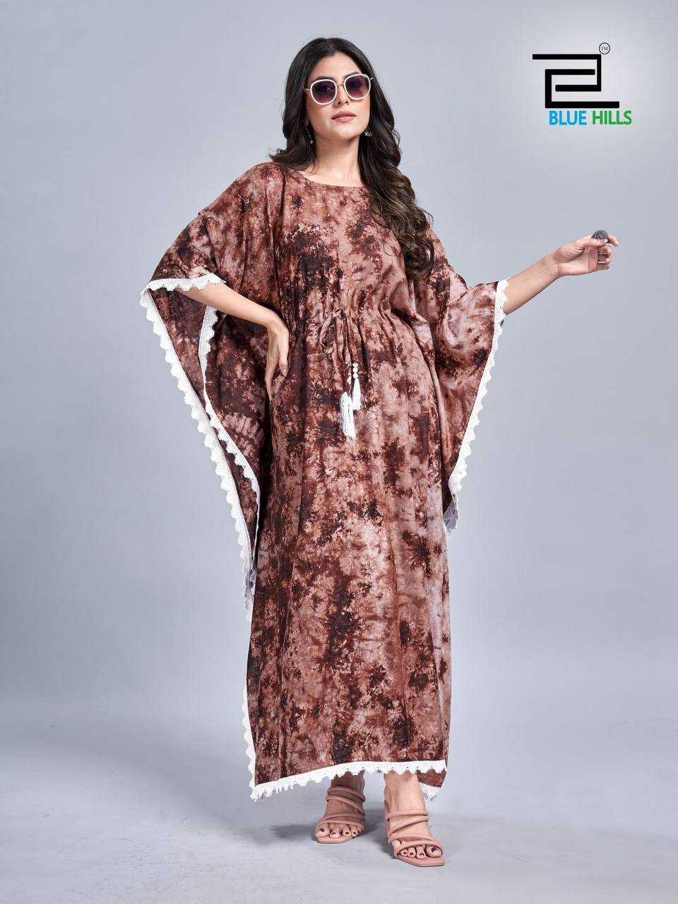 Ynf Slub Reyon RIN125 Kaftan dress vol 1 Suits & Dresses Western Wears Festive Collections Wholesale Casual Dresses Printed Dresses Kaftan Dresses Manufacturer