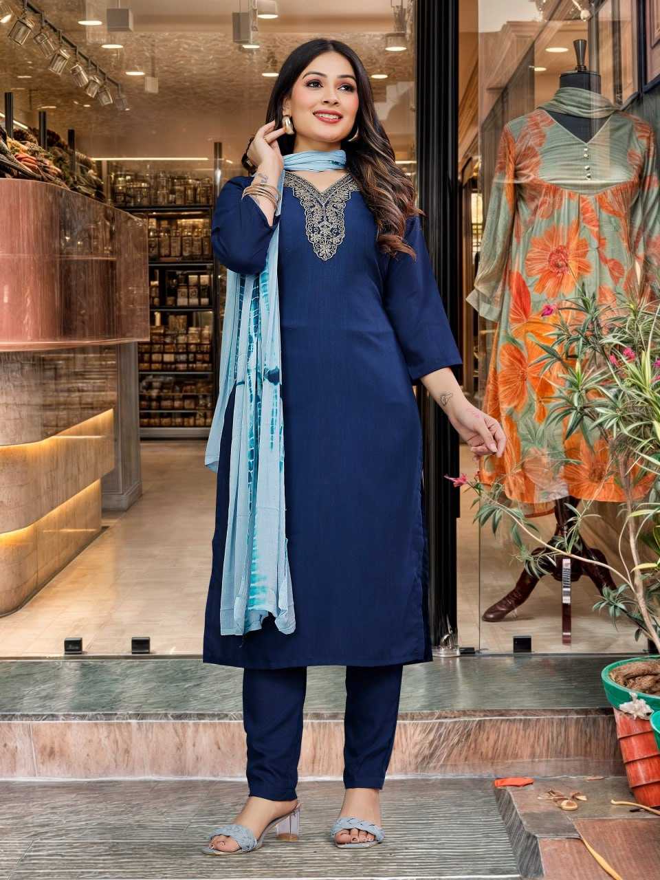 Ynf Slub Silk KESH396 109 Suits & Dresses Kurti Festive Collections Wholesale Ladies Suits Kurti Bottom With Dupatta Embroidered Dresses Manufacturer